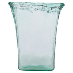 Urbn-Living Urbnliving 25Cm Height Vintage Tall Vase Textured Glass Ribbed Rectangular Flower Holder Display - thumbnail 6
