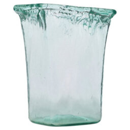 Urbn-Living Urbnliving 25Cm Height Vintage Tall Vase Textured Glass Ribbed Rectangular Flower Holder Display - thumbnail 3