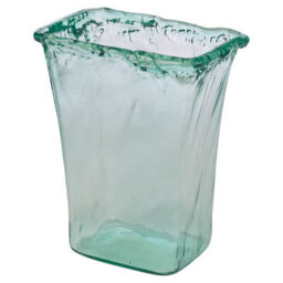 Urbn-Living Urbnliving 25Cm Height Vintage Tall Vase Textured Glass Ribbed Rectangular Flower Holder Display - thumbnail 4