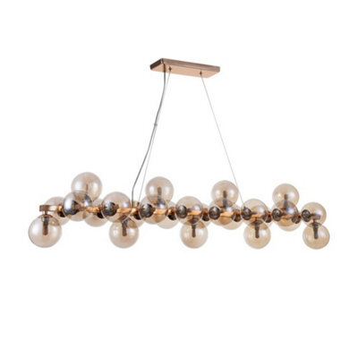 Luminosa Lighting Luminosa Modern Hanging Pendant Golden 25 Light  With Cognac Shade, G9 - image 1