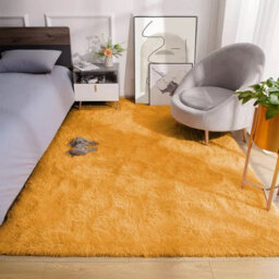 Ameha Shaggy Rug Modern Luxury Fluffy Soft Anti Allergic Living Room Bedroom Area Carpet 120 X 170 Cm - Ochre - thumbnail 9