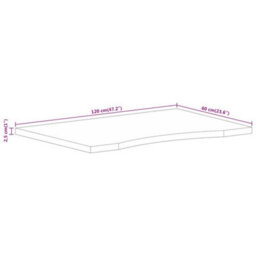 Berkfield Desk Top With Curve 120X60X2.5 Cm Solid Wood Rough Mango - thumbnail 8