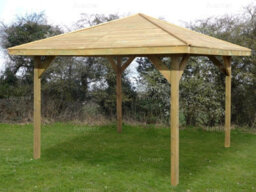 Hipped Wooden Gazebo, 9X9Ft (2.7X2.7M) - Pressure Treated, Chunky Posts & Free Felt Shingles - thumbnail 5