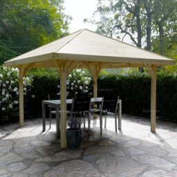 Hipped Wooden Gazebo, 9X9Ft (2.7X2.7M) - Pressure Treated, Chunky Posts & Free Felt Shingles - thumbnail 6