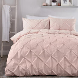Serene Lara Luxury Rose Pink Ruched Duvet Cover Set - thumbnail 1