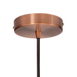 Duck Egg Blue Worcester Painted Dome Pendant Light With Antique Copper Lamp Holder And Black Round Cable - Se Home - thumbnail 4