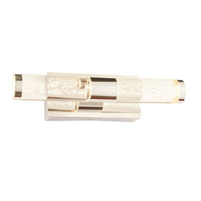 Luminosa Lighting Luminosa Essence Led 2 Light Bathroom Wall Chrome, Acrylic With Bubbles Ip44