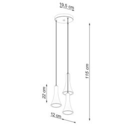 Luminosa Lighting Luminosa Rea Modern Cluster Pendant Ceiling Light Concrete 3X E14 - thumbnail 5