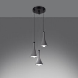 Luminosa Lighting Luminosa Rea Modern Cluster Pendant Ceiling Light Concrete 3X E14 - thumbnail 3