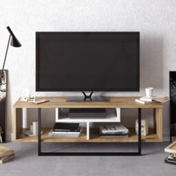 Decorotika Astona Tv Stand Tv Unit For Tvs Up To 55 Inch Oak White And Black