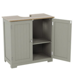 Lassic Bath Vida Priano Grey 2 Door Under Sink Bathroom Cabinet Freestanding Under Basin Storage - thumbnail 9