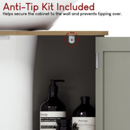 Lassic Bath Vida Priano Grey 2 Door Under Sink Bathroom Cabinet Freestanding Under Basin Storage - thumbnail 7