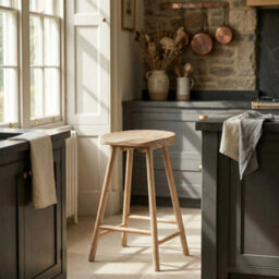 70Cm Tractor Style Acacia Wooden Saddle Seat Bar Stool - thumbnail 6