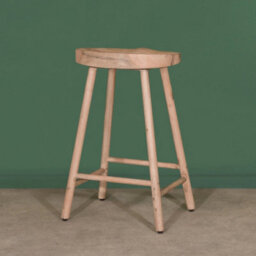 70Cm Tractor Style Acacia Wooden Saddle Seat Bar Stool - thumbnail 3