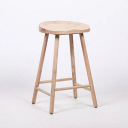 70Cm Tractor Style Acacia Wooden Saddle Seat Bar Stool - thumbnail 1