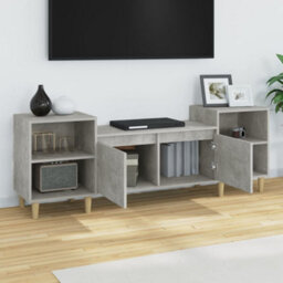 Berkfield Sturdy Tv Cabinet Concrete Grey 160X35X55 Cm Engineered Wood - thumbnail 4