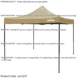 Loops Durable 3X3M Beige Pop-Up Gazebo With Waterproof Side Walls For Outdoor Events - thumbnail 5