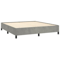 Berkfield Bed Frame Light Grey 180X200 Cm 6Ft Super King Velvet - thumbnail 4