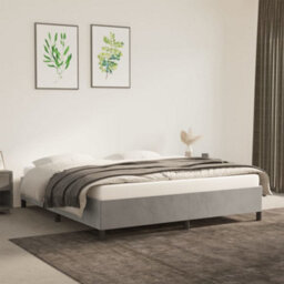 Berkfield Bed Frame Light Grey 180X200 Cm 6Ft Super King Velvet - thumbnail 1