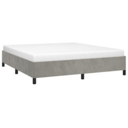 Berkfield Bed Frame Light Grey 180X200 Cm 6Ft Super King Velvet - thumbnail 3