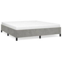 Berkfield Bed Frame Light Grey 180X200 Cm 6Ft Super King Velvet - thumbnail 2