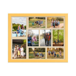 AK Frames 20X16 Mustard Yellow Modern Multi Photo Frame With Ivory Mount - Holds 9 Apertures (2X) 7X5, (7X) 6X4 Photos - thumbnail 1