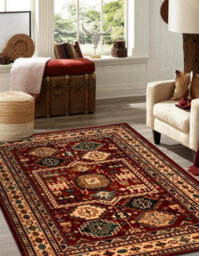 RugsX Wool Carpet Kashqai 4306 300 Oriental, Frame Terracotta / Beige  67X130 Cm