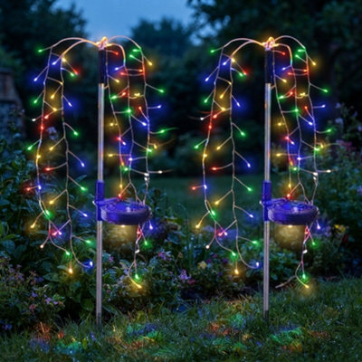 2Pcs Outdoor Solar Garden Lights Starburst Led Stake Lamps - image 1