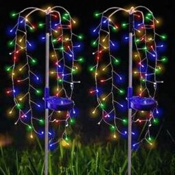 2Pcs Outdoor Solar Garden Lights Starburst Led Stake Lamps - thumbnail 5