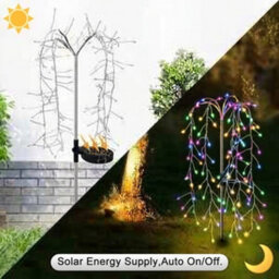 2Pcs Outdoor Solar Garden Lights Starburst Led Stake Lamps - thumbnail 3