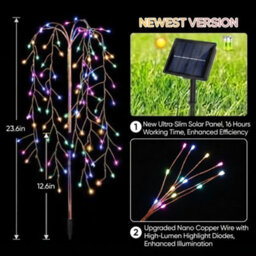 2Pcs Outdoor Solar Garden Lights Starburst Led Stake Lamps - thumbnail 2