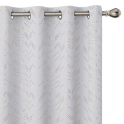 Deconovo Foil Printed Room Darkening Curtains Thermal Insulated Eyelet Curtains 66 X 72 Inch Greyish White 2 Panels - thumbnail 1