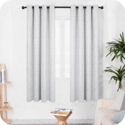 Deconovo Foil Printed Room Darkening Curtains Thermal Insulated Eyelet Curtains 66 X 72 Inch Greyish White 2 Panels - thumbnail 2