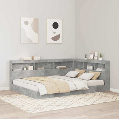 Berkfield With Headboard 2 Pcs Concrete Grey 160 X 200 Cm Engineered Wood - image 1