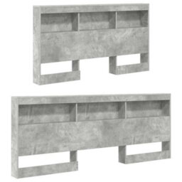 Berkfield With Headboard 2 Pcs Concrete Grey 160 X 200 Cm Engineered Wood - thumbnail 5
