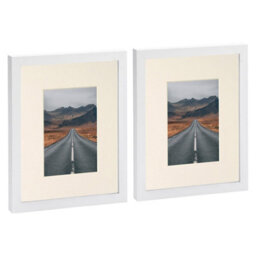 "Nicola Spring Photo Frames With 4"" X 6"" Mount - 8"" X 10"" - White/ivory - Pack Of 2" - thumbnail 1