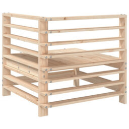 Berkfield Garden Corner Sofa Solid Wood Pine - thumbnail 3