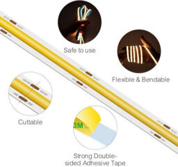 Brightex LED Brightex 50M Cob Led Strip Light 220V Flexible Super Bright Blue Led Tape With Connector For Indoor & Outdoor - thumbnail 3