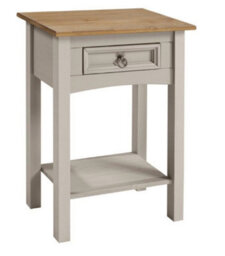 Mercers Furniture Corona Grey Wax 1 Drawer Console Table 1 Shelf Hallway Solid Wood Pine Wooden With Mexican Styling - thumbnail 2