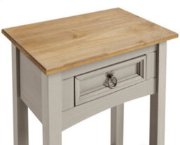Mercers Furniture Corona Grey Wax 1 Drawer Console Table 1 Shelf Hallway Solid Wood Pine Wooden With Mexican Styling - thumbnail 4