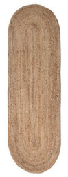 Second Nature Online Dhaka Rustic Oval Rug Hand Woven Mat With Natural Fibre Indian Jute Flat Pile - Large Medium Small & Runner Neutral Floor Covering - thumbnail 7
