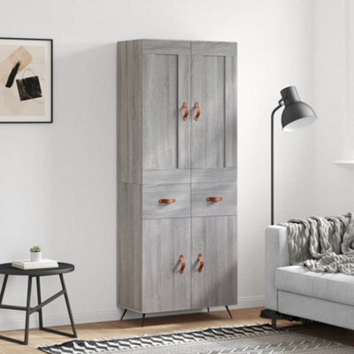 Berkfield Highboard Grey Sonoma 69.5X34X180 Cm Engineered Wood - image 1