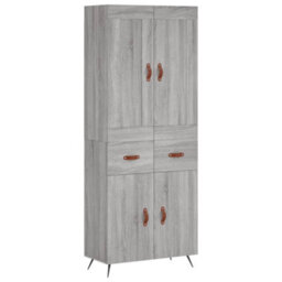 Berkfield Highboard Grey Sonoma 69.5X34X180 Cm Engineered Wood - thumbnail 2