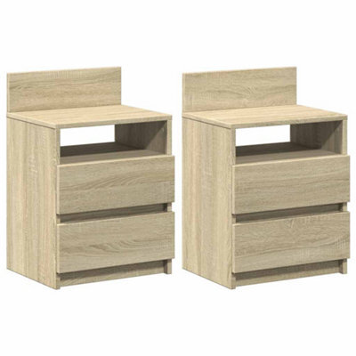 Berkfield Durable Bedside Cabinets 2 Pcs With 2 Drawers Sonoma Oak 40X33X60 Cm - image 1