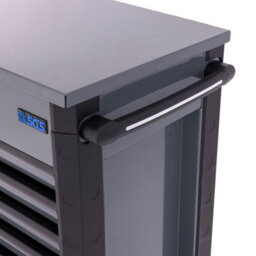 Sgs 28In 6 Drawer Roller Cabinet, Tool Box On Wheels Lid Top & Side Trays Metal - thumbnail 3