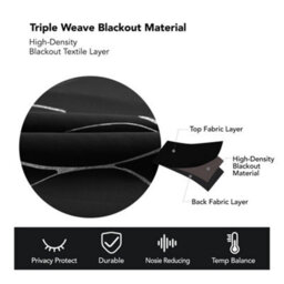 Deconovo Eyelet Blackout Curtains, Thermal Insulated Silver Wave Line Foil Printed Curtains, W46 X L72 Inch, Black, 2 Panels - thumbnail 4