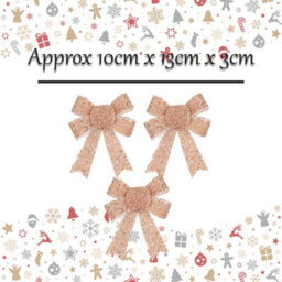 Tinsel Bows 3 Pack Christmas Decoration X Rose Gold - thumbnail 2