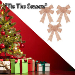 Tinsel Bows 3 Pack Christmas Decoration X Rose Gold - thumbnail 6