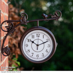 Garden Gear Aldbury Double-Sided Garden Clock Outdoor Wall Mounted Victorian Design - thumbnail 2
