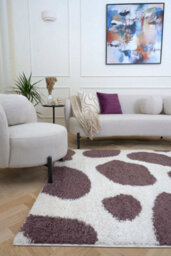 The Rugs Moodi Shaggy Purple Nimbus Rug Runner Abstract Thick High Pile For Living Rooms, Bedrooms, Hallways, Kitchens - thumbnail 2